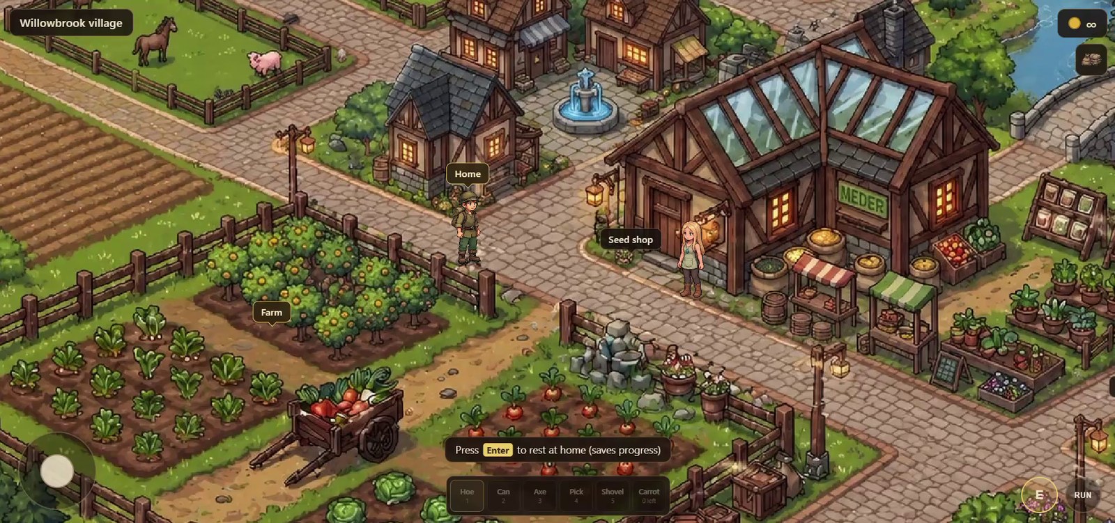 Greenville village in the Guru Buds game